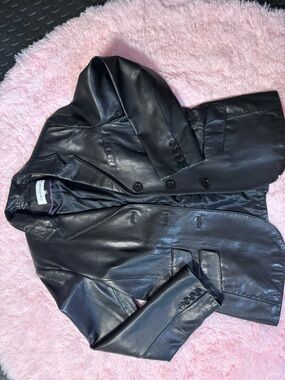 Wilsons Leather Black Leather Blazer Jacket